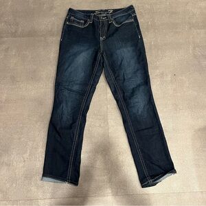 Seven Slimming Straight‎ Women's Dark Blue Jeans 12